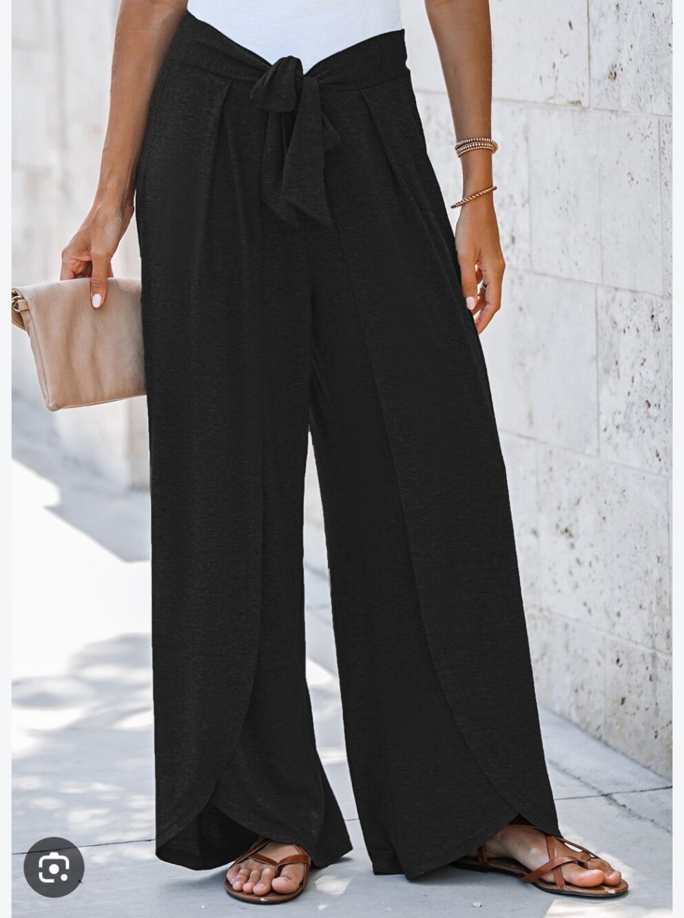 Wide Leg High-Waist Flowy Pants S